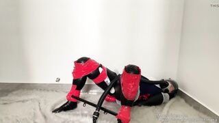 NANA Self-bondage girl in dead reservoir water with gas mask orgasm with vibrator