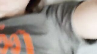 Unprofessional shooting. The girl takes a selfie while being fucked in the ass