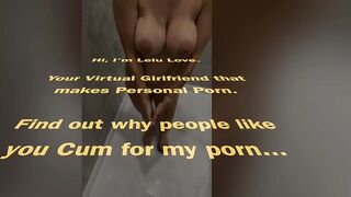 Big tits babe washes hair in shower & shaves pussy & armpits & legs - Lelu Love