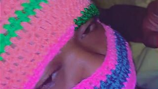 Swallowing his balls for breakfast in front the neighbors he came so fast and hard