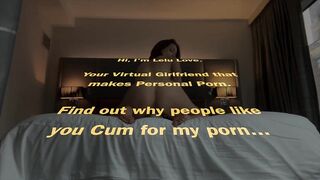 Big tits babe masturbates with big vibrator in NYC hotel room front & back edging orgasm - Lelu Love