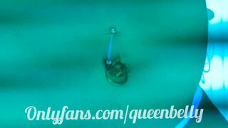 She did pregnant belly by ballon in solarium/belly inflation/ air bulge/air belly stuffing/PART:TWO