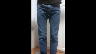 Boy pissing his jeans!