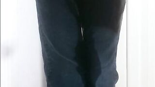 Boy pissing his jeans!