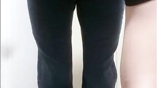 Boy pissing his jeans!