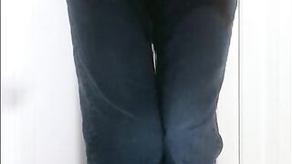 Boy pissing his jeans!