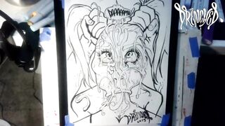 When She Manages to Fit Your Cock & Balls in Her Mouth at The Same Time - Cumshot Drawing Timelapse