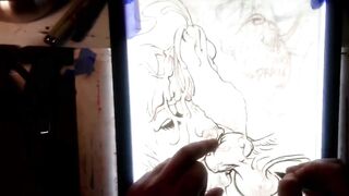 Drawing "The Nut Cruncher" Massive Ball Biting Cum Explosion All Over Her Face, Music by: CeehDeeh